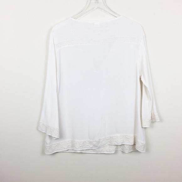 Gap | White Boho Star Embroidered Peasant Blouse - Picture 3 of 5